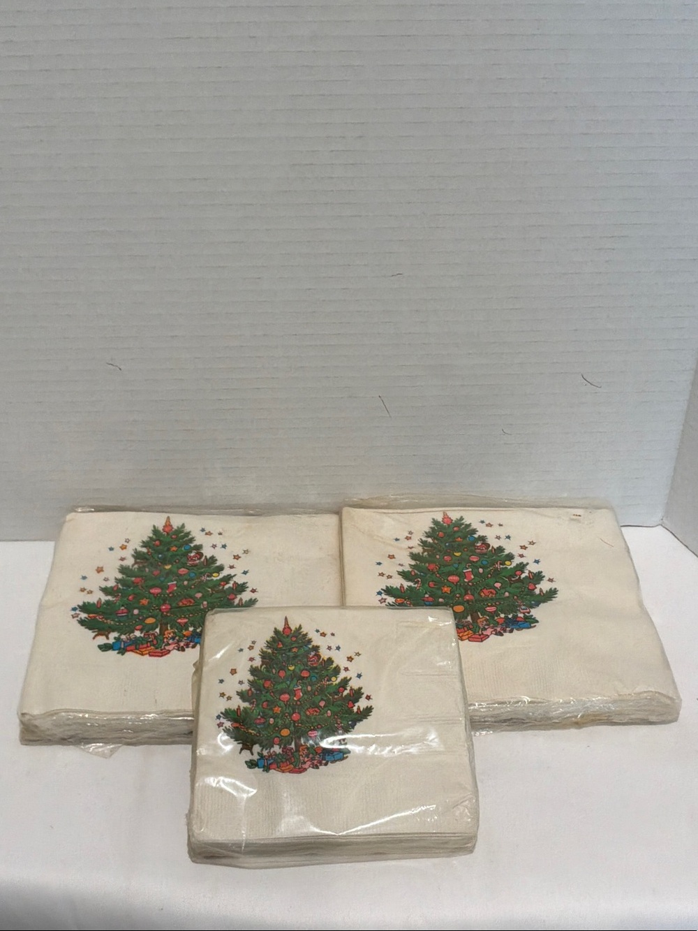 Holiday Christmas Tree Paper Napkins - 2 sets of luncheon 1 set of beverage